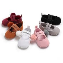 Hair Ball Baby Shoes Newborn Cotton Baby Girl Shoes Soft First Walkers 6 Color Hair Ball Princess Baby Girl Shoes Prewalke 2024 - buy cheap