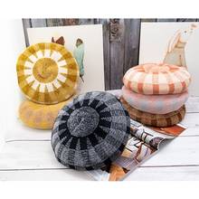 Sombrero de boina de terciopelo para mujer, gorro de pintor sin orejas, de calabaza, combina con todo, informal, cálido, de invierno 2024 - compra barato