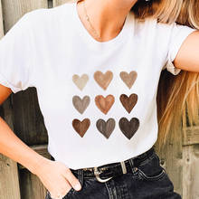 Женская футболка из 100% хлопка с принтом Love Hearts, женская летняя повседневная футболка с круглым вырезом и коротким рукавом, футболка с принтом Love, крутые рубашки для девушек, подарок для нее 2024 - купить недорого