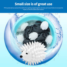 2pcs Reusable Hedgehog Dryer Ball Washing Ball Plush Hair Catcher Laundry Ball For Washing Machine Home School 2024 - compre barato