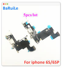 BaRuiLe 5pcs USB Charging Port Dock Connector Flex Cable For iphone 6S Plus 6SP Microphone Headphone Audio Jack Replacement Part 2024 - buy cheap