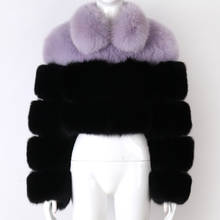 Jaqueta de pele verdadeira feminina, casaco de pele de raposa verdadeira para mulheres 2024 - compre barato