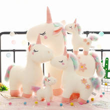 Lindo Peluche de unicornio de peluche juguetes Animal relleno muñecos de caballo almohada novias regalos para los niños 2024 - compra barato