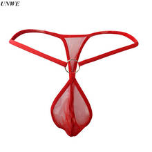 Tanga de malla de anillo de Metal para Hombre, bolsa transparente para pene, ropa interior Gay, suspensorio de nailon 2024 - compra barato