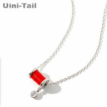 Uini-Tail Hot Sale 925 Silver Good Luck Red Line Bucket Necklace Chinese Style Fashion Trend Flowing Sweet High Quality Jewelry 2024 - buy cheap