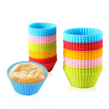 12pcs/Lot Muffin Cupcake Silicone Mold 7cm Round Baking Tools Bakeware Accessories DIY Cup Cakes 2024 - buy cheap