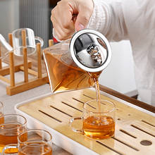Vidro engrossado alta temperatura resistente flor bule de chá filtro fabricante chá kung fu conjunto chá bandeja café sala estar em casa 2024 - compre barato