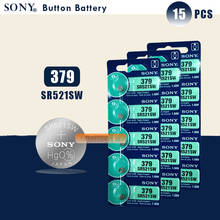 Bateria botão original da sony para relógio, célula de bateria 100% sr521sw d379 sr63 v379 ag0 fabricada no japão 379, 15 peças 2024 - compre barato