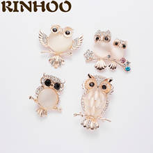 Rinhoo Elegant CZ Rhinestone Opal Owl Brooches for Women Gold Color Bird Animal Pins and Brooches Fashion Wedding Jewelry Gift 2024 - buy cheap