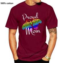 Camiseta camiseta tripulação pescoço algodão manga curta mãe orgulhosa motherday lgbt t camisa presente camisas dos homens 2024 - compre barato