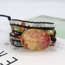 New Retro Natural Stone Bracelet Fashion Women's Accessories Multi Level Hand Woven Stone Bracelet Bangles for Women 2024 - buy cheap