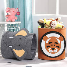 Cartoon Folded Toy Storage Baskets Home Organization And Storage Home Non-Woven Containers Laundry Basket Storage Organizer 2024 - buy cheap