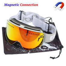 Magnetic Double Layer Polarized Lens Ski Goggles Skiing Anti-fog UV400 Snowboard Goggles Men Women Ski Glasses Eyewear case 2024 - buy cheap