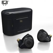 Плотным верхним ворсом KZ S2 True Беспроводной наушники-вкладыши TWS Bluetooth V5.0 Гибридный 1DD + 1BA Игровые наушники сенсорный Управление Шум шумоподавления Спортивная гарнитура PK Z1 2024 - купить недорого