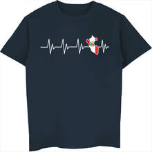 Peru Heartbeat Map Футболка мужская летняя хлопковая футболка с коротким рукавом модные хип-хоп футболки Топы Harajuku уличная одежда 2024 - купить недорого