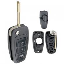 3 кнопки, Замена корпуса для автомобильного ключа FO21, откидная Складная крышка пульта дистанционного управления, подходит для Ford Focus Mk1 Mondeo Transit Connect 2024 - купить недорого