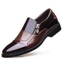 NPEZKGC-zapatos de negocios Oxford para hombre, calzado de cuero genuino de alta calidad, informales, suaves, transpirables, planos con cremallera, para primavera 2024 - compra barato