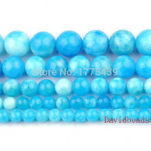 Factory Price Natural Stone Lake Blue Malaysia Jadee Loose Beads 6 8 10 MM Pick Size For Jewelry Making 2024 - buy cheap