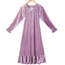 Spring autumn new velvet womens sleepwear night wear winter long Velour nightgowns sleepwear dress women night gown All size 2024 - buy cheap