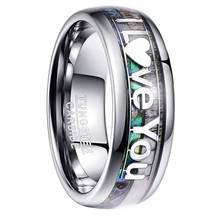 Мужские кольца 8 мм, кольца из нержавеющей стали с инкрустацией в виде морской ракушки, я люблю тебя, обручальные мужские кольца, ювелирные изделия для мужчин на годовщину 2024 - купить недорого