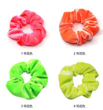 Women's Neon color velvet hair Scrunchies lovely Hairties Hair Accessories elastic rubber Ponytail Holder 2024 - buy cheap