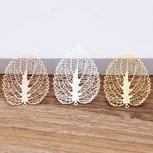 10 Pieces/Lot 41x56mm Leaf Pendant Copper Material Hollow Out Charms For Jewelry Making 2024 - buy cheap