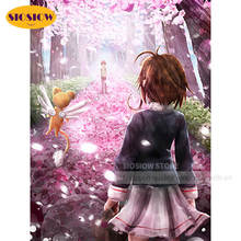 Pintura de diamante 5D Diy Captor Sakura, punto de cruz, conjunto completo cuadrado, mosaico de diamantes, bordado, decoración del hogar, regalo para habitación de niñas 2024 - compra barato