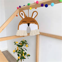 Ins Nordic Rabbit Macrame Rainbow Wall Hanging Pendant Decorative For Kids Room Baby Shower Handmade Rabbit Hanging Ornament 2024 - buy cheap