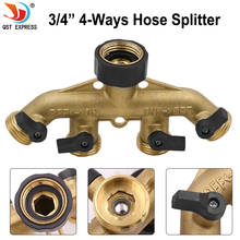 Garden four-way brass ball valve American 3/4 ball valve Garden hose distributor Water tap 4-way manifold 2024 - buy cheap