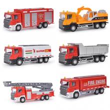 1/43 Mini Simulation Alloy/Plastic Pull Back Car Toy Inertial Fire Truck Ladder Vehicle Model Toys for Children Gift 2024 - buy cheap