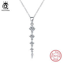 Ожерелье женское из серебра 925 пробы с цирконом ААА, 48 мм 2024 - купить недорого