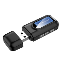 ЖК-дисплей Bluetooth 5,0 аудио приемник передатчик 2 в 1 USB 3,5 мм Беспроводной адаптер стерео ПК ТВ наушники автомобиля AUX Отправитель 2024 - купить недорого