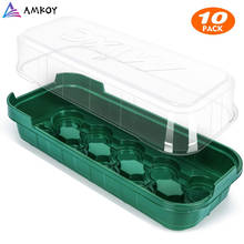 Amkoy-kit de iniciante de sementes, 10 pacotes, vaso plástico, bandeja de mudas, peças para estufa, com tampa, teto interno e externo 2024 - compre barato