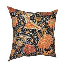 William morris laranja cray floral arte fronha decoração do vintage vitoriano almofadas lance travesseiro para sala de estar poliéster 2024 - compre barato