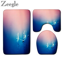 Zeegle-Juego de alfombras de baño con estampado moderno, alfombrilla antideslizante para tapa de inodoro, absorbente, de Pedestal, lavable 2024 - compra barato