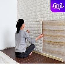 Adesivos de parede 3d para sala de estar, papel de parede macio, autoadesivo, decorativo, à prova d'água, telha de espuma 2024 - compre barato