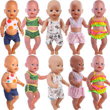 Two-piece Short Color Swimsuit Suitable For Summer For 18 Inch American Doll Girls & 43 Cm New Born Baby Items,Our Generation 2024 - buy cheap