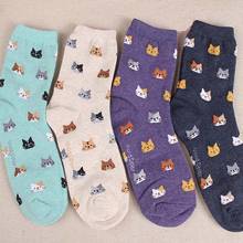 2019 Autumn Women Socks Cartoon Animal Cute Cat Sock for Girls Winter Thick Warm Cotton Sock for Ladies Christmas Gifts 2024 - buy cheap
