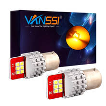 VANSSI-bombillas LED 2x BAU15S PY21W 7507, luz amarilla ámbar superbrillante 1200lm 12496 7507, bombilla LED 12-SMD para luces intermitentes 2024 - compra barato