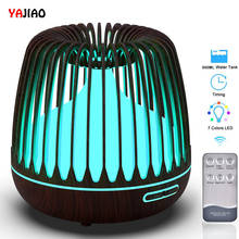 YAJIAO Ultrasonic Air Humidifier 500ML Water Tank Aroma Essential Oil Diffuser 7 Color LED Lights Wood Grain Cool Mist for Home 2024 - buy cheap