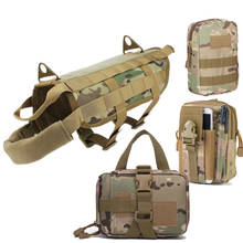Tactical Service Dog Vest Hunting Molle Nylon Water-resistant Military Training Patrol Dog Vest Harness Hunting Adjustable 2024 - купить недорого