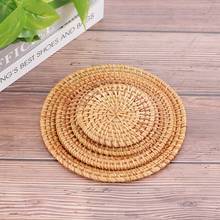 4 Sizes Rattan Placemat Coaster Kitchen Table Bowl Mat Durable Hand Woven Insulation Coffee Cup Coaster Teapot Mat 2024 - buy cheap