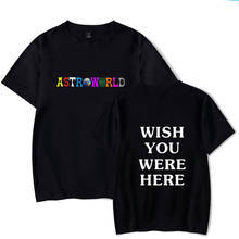 Camiseta estampada de moda para hombres y mujeres, camisetas con estampado de letras de WISH YOU WERE HERE, Travis Scots, ASTROWORLD, Harajuku 2024 - compra barato