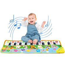 110x36 см детские музыкальные ковёр с дизайном «пианино» электронный игровой коврик со звуками животных инструмент ковер мягкая клавиатура детские развивающие игрушки, игрушки для детей 2024 - купить недорого