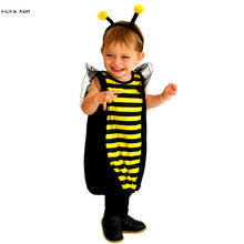 Unisex Jumpsuits Cute Kids Halloween Bee Costumes Children Insect Cosplay Carnival Purim parade Christmas Role play Party dress 2024 - buy cheap