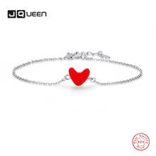 JQUEEN Lucky Red Love Heart Coral Platinum Plated Bracelets 925 Sterling Silver Bracelet for Women Wedding Party Jewelry 2024 - buy cheap