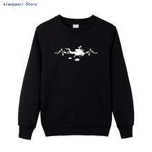 Scuba Dive Heartbeat Diver Funny sweatshirts Men winter autumn Cotton Harajuku pullovers O Neck Streetwear Black hoodies 2024 - buy cheap