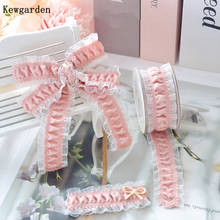 Kewgarden Ruffle Lace Folds Voile Ribbon 25mm 38mm 1" 1-1/2" DIY Hairbow Accessories Handmade Tape Packing Webbing 10 Yards 2024 - купить недорого