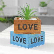 Креативный новый квадратный деревянный горшок для растений и суккулентов, коробка для цветов, садовый горшок для домашнего хранения, мясис... 2024 - купить недорого