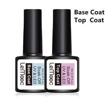 LEMOOC 8ml Top Coat Base Coat Soak Off Gel Nail Polish UV LED Nail Building Finger UV Gel Varnish Transparent Nail Art varnish 2024 - buy cheap